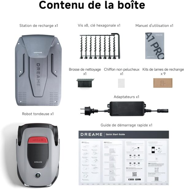 DREAME A1 Pro Robot Tondeuse sans Fil Périphérique, 3D-LiDAR OmniSense, Recommandé 2000 m², Contrôle Via App, Gestion intuitive des Zones, Évitement Intelligent des Obstacles – Image 8