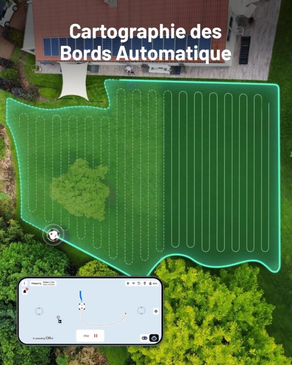 Mammotion LUBA 2 AWD 5000X Sans Fil Périphérique NetRTK+Vison Pentes à 80% Cartographie Automatique Jusqu’à 5000m² à 6000m² avec Abri Module 4G et Station RTK – Image 7