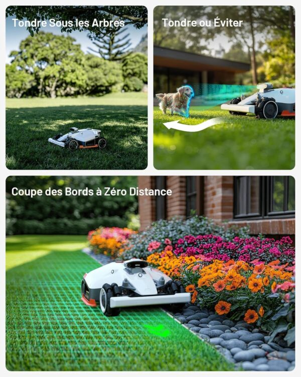 Mammotion LUBA 2 AWD 5000X Sans Fil Périphérique NetRTK+Vison Pentes à 80% Cartographie Automatique Jusqu’à 5000m² à 6000m² avec Abri Module 4G et Station RTK – Image 6
