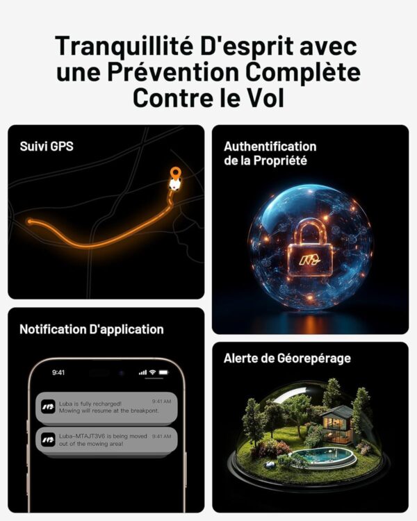 Mammotion LUBA 2 AWD 5000X Sans Fil Périphérique NetRTK+Vison Pentes à 80% Cartographie Automatique Jusqu’à 5000m² à 6000m² avec Abri Module 4G et Station RTK – Image 3