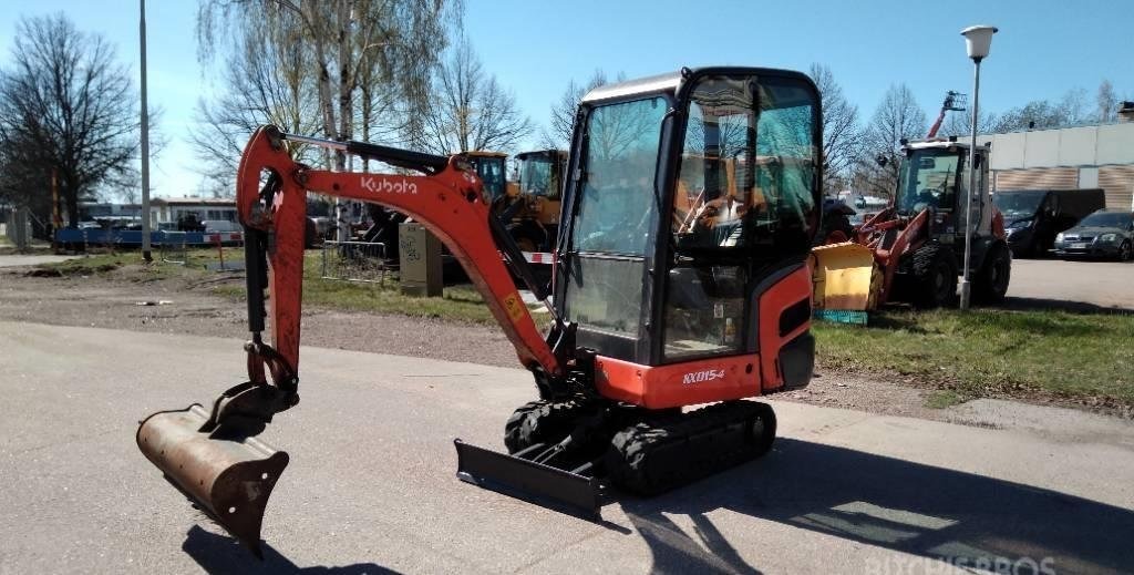 Kubota KX015-4 (2015) – Mini-pelle d’occasion 1,5T, révisée, livrée avec 3 godets – 3 880 h