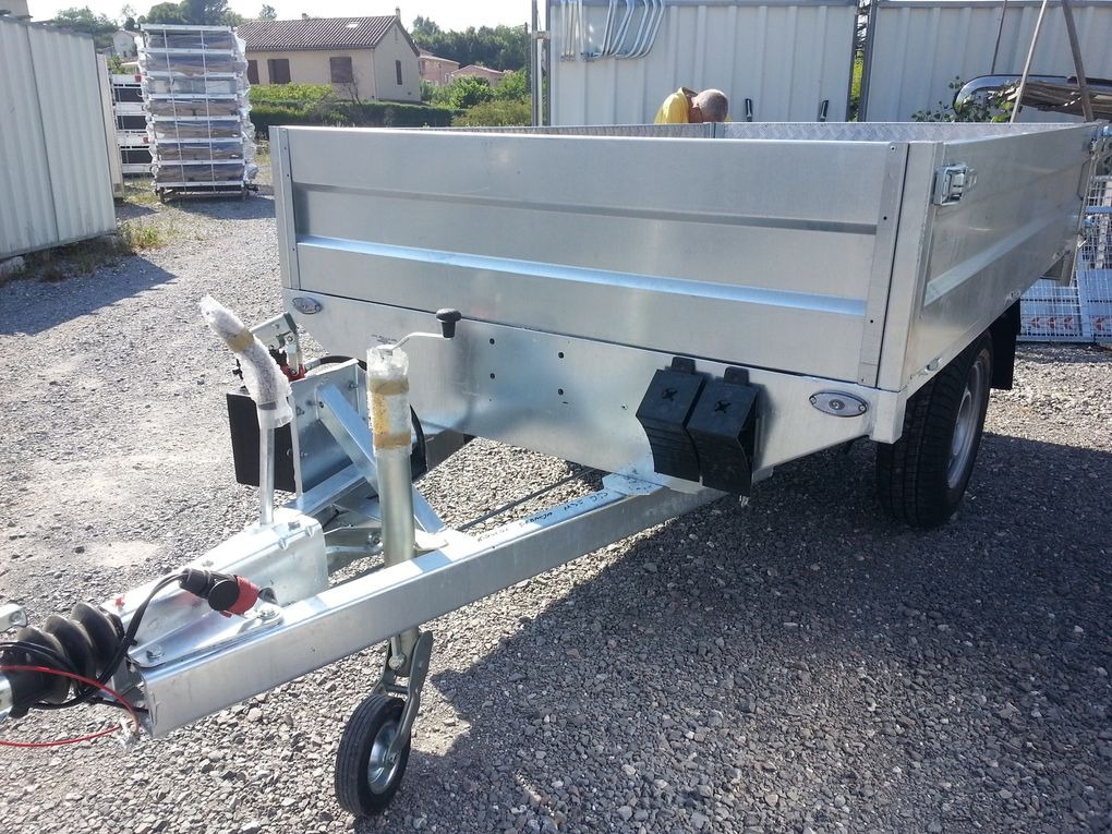 Remorque Benne Hydraulique simple essieu freinée BORO NIEWIADOW KIPER ptac 1500kg – Image 2